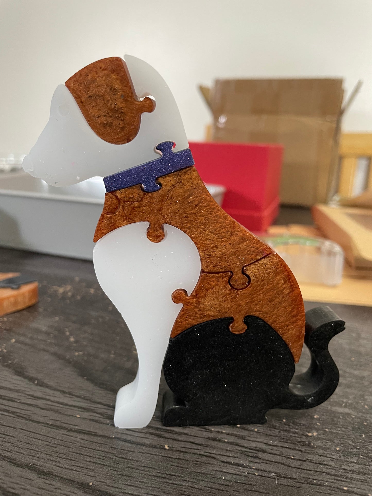 Resin Dog Puzzle – 7 Pieces