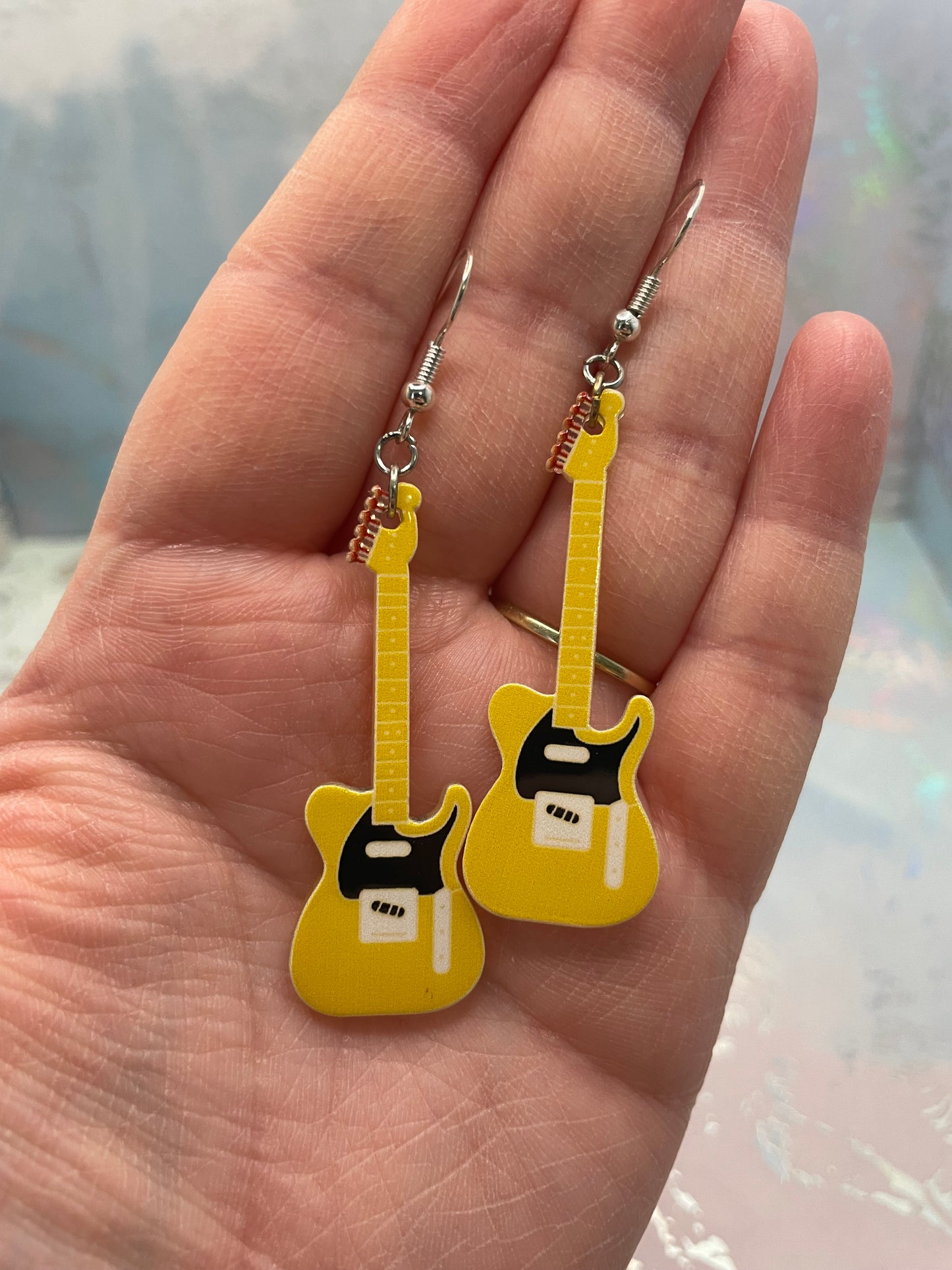Boucles d’oreilles guitare électrique pendantes-Sans Nickel