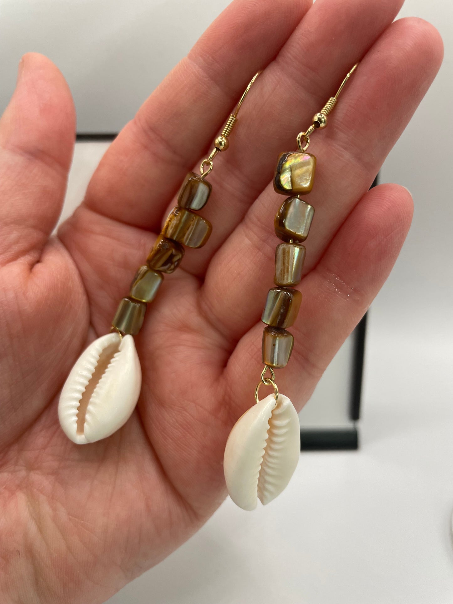 Boucles d'oreilles pendantes en coquillage