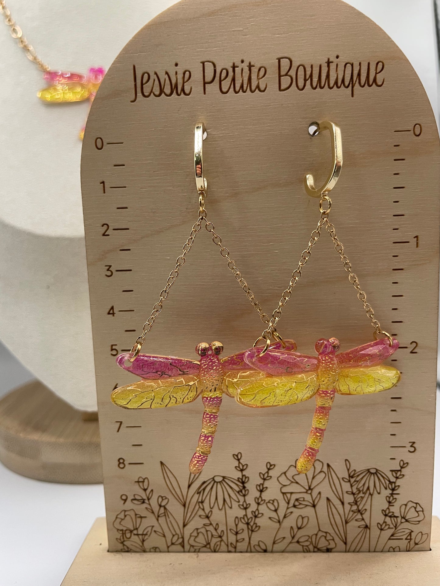 Ensemble Libellule en Rose et jaune- Edition limitée
