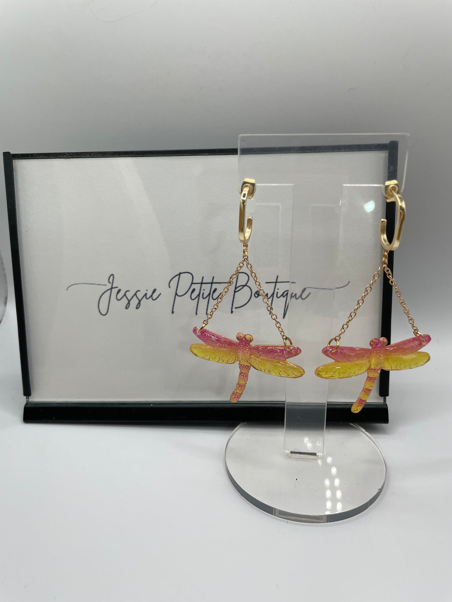 Ensemble Libellule en Rose et jaune- Edition limitée