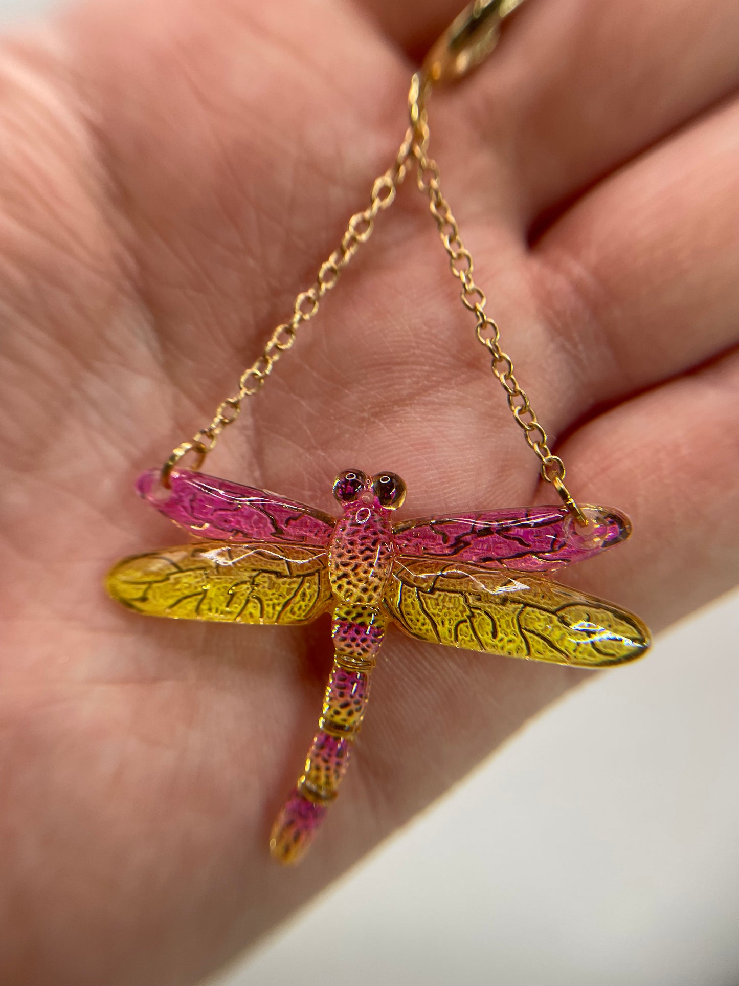 Ensemble Libellule en Rose et jaune- Edition limitée