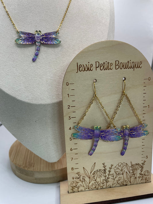 Limited Edition Dragonfly Jewelry Set – Purple Glow