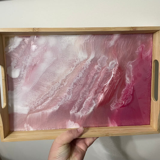 pink ocean-inspired serving tray