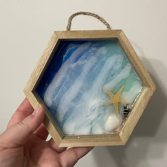 Oceanic hexagon wall decoration
