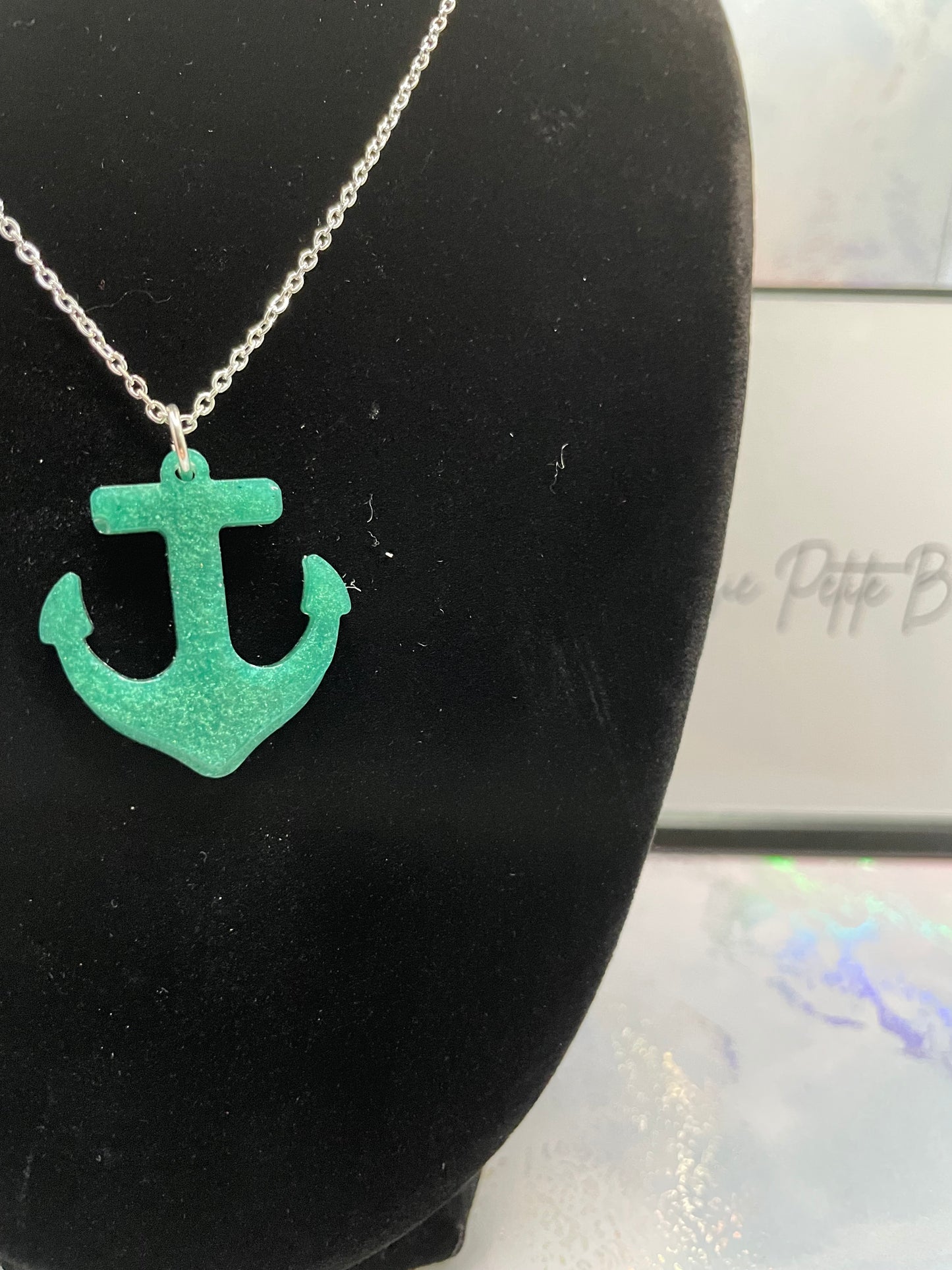 Collier pendentif ancre verter 25'' Sans Nickel