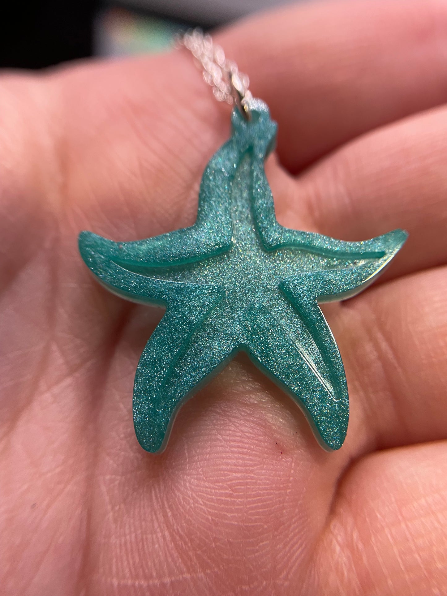 Collier étoile de mer turquoise – 24''Sans Nickel