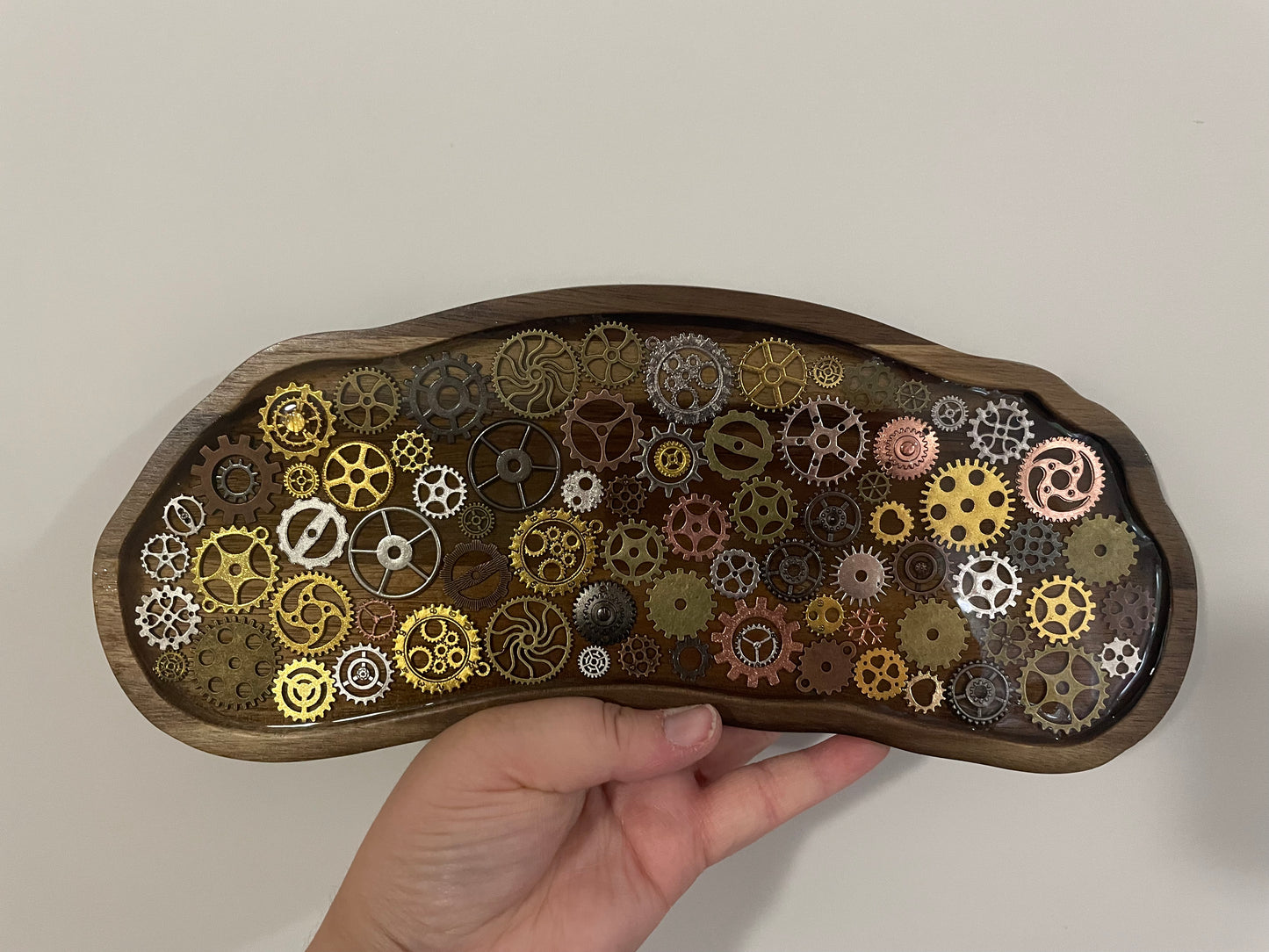Long Wooden Steampunk Tray
