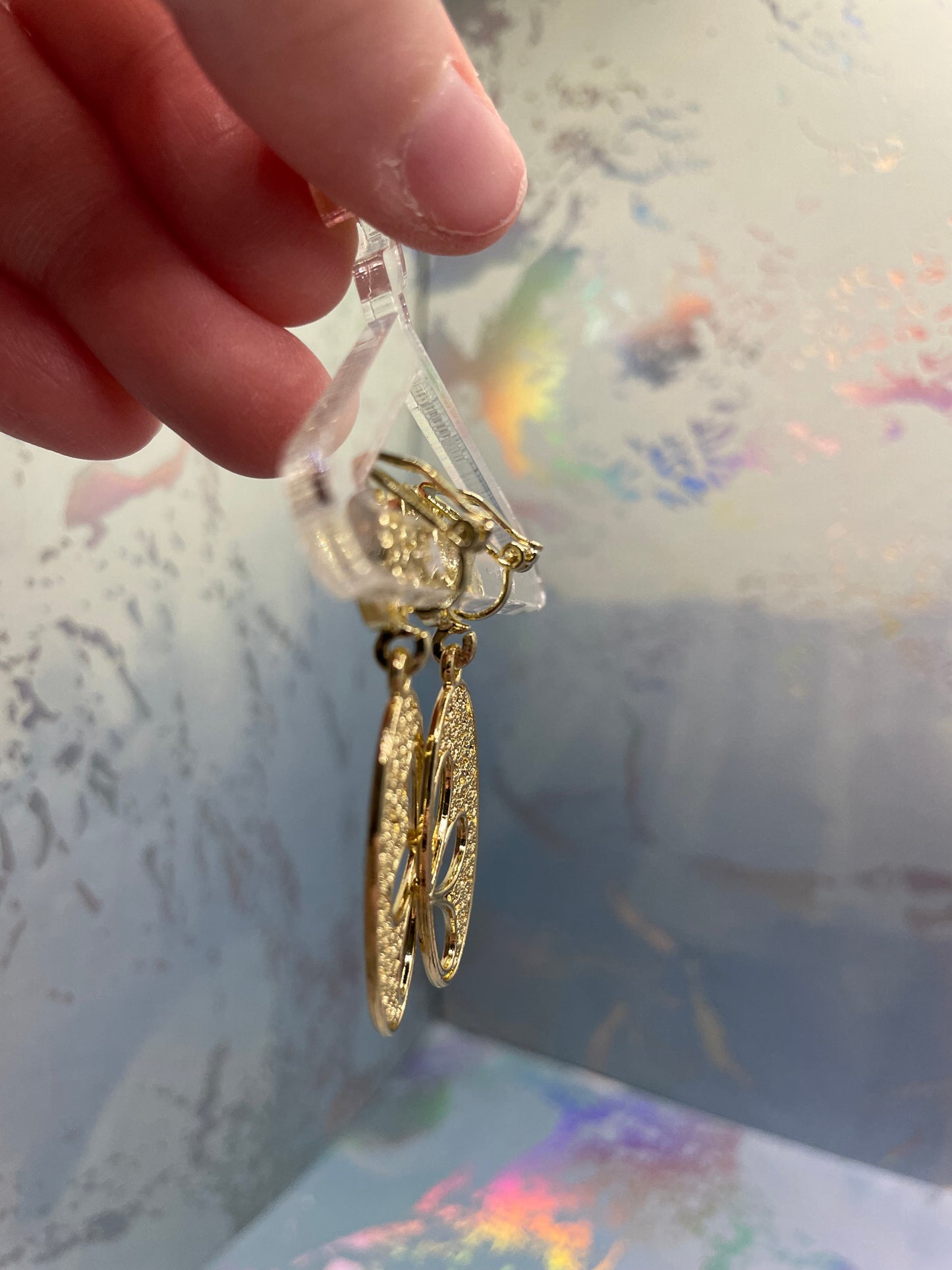 Boucles d'oreilles fleurs oval en or