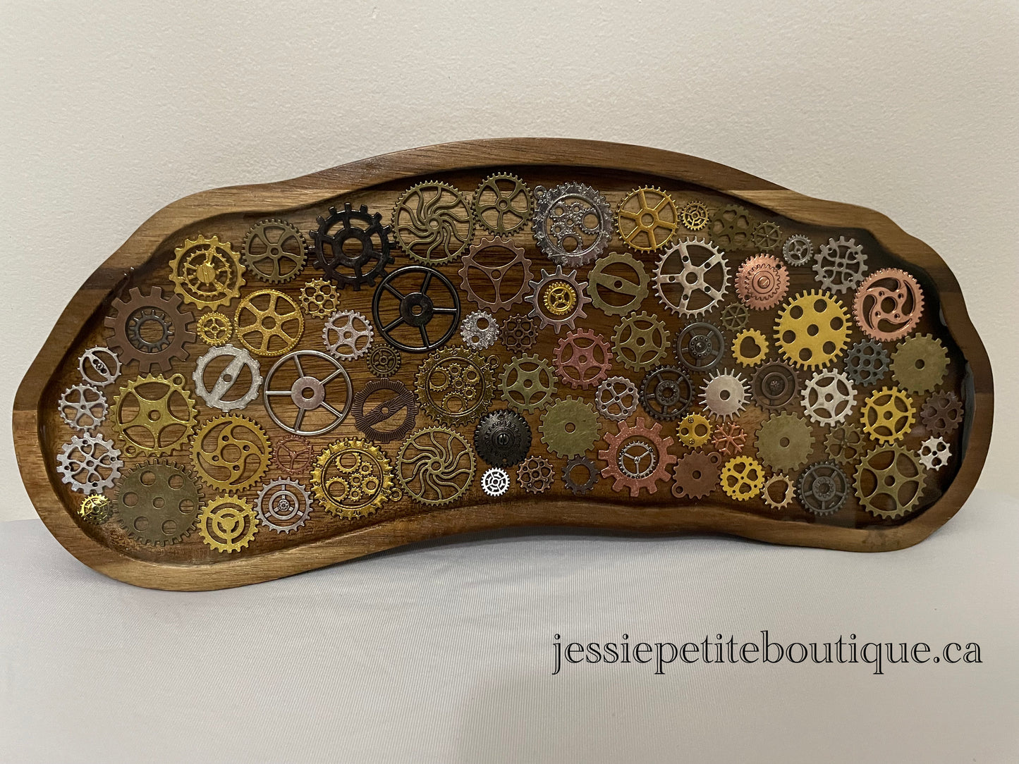 Long Wooden Steampunk Tray