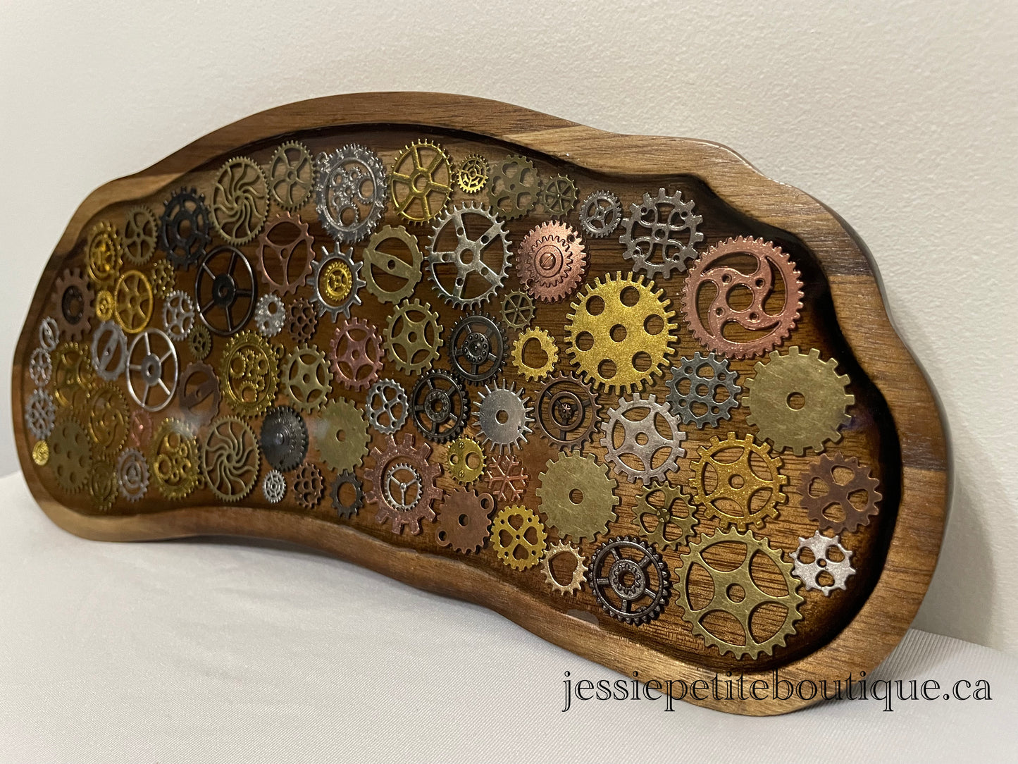 Long Wooden Steampunk Tray