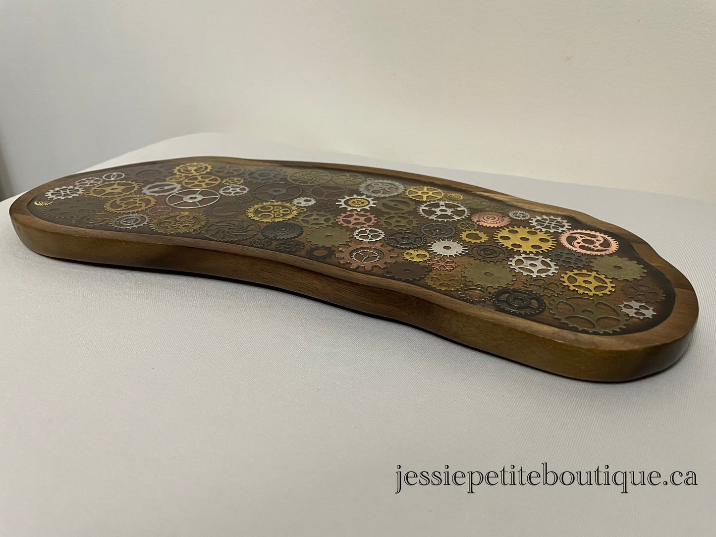 Long Wooden Steampunk Tray
