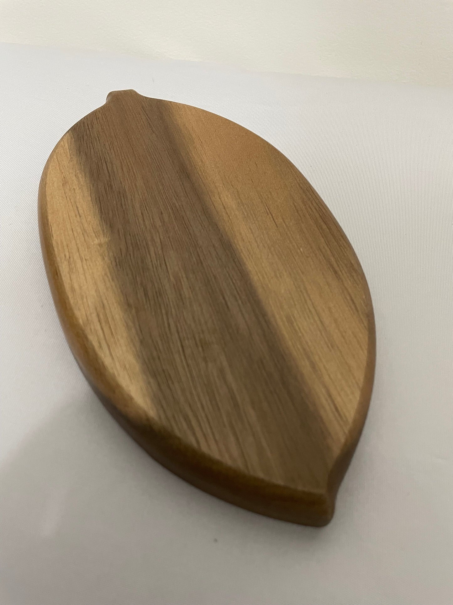 Leaf-Shaped Wooden Tray with Ocean Resin Design