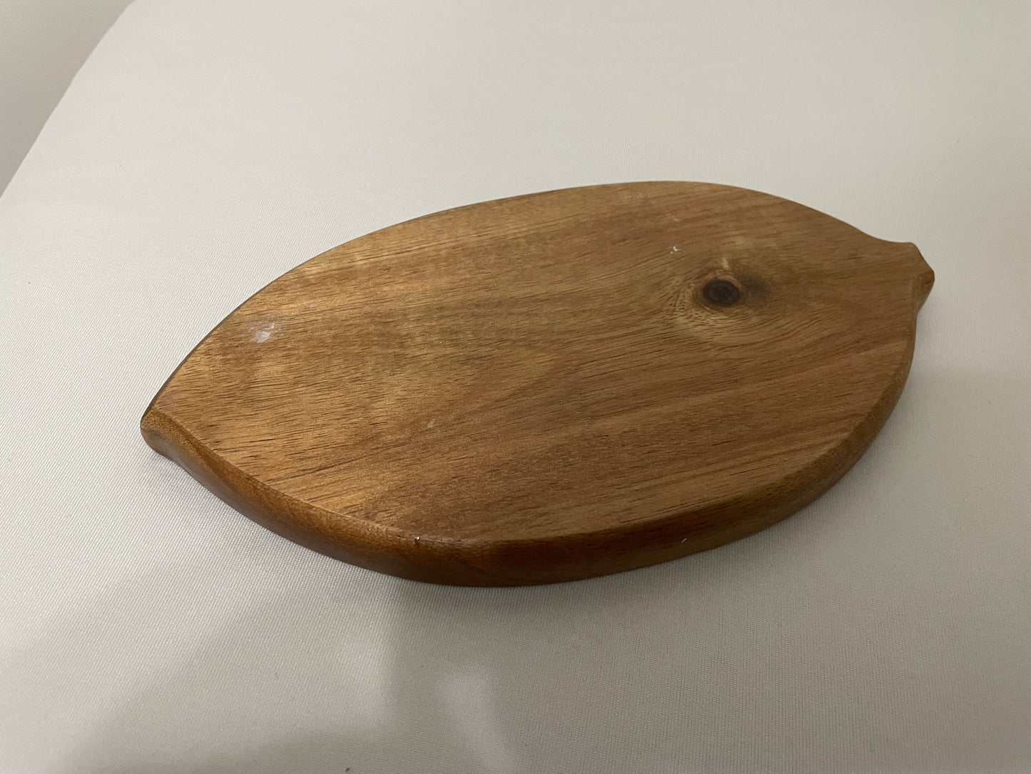 Leaf-Shaped Wooden Tray with Dried Flower in Resin