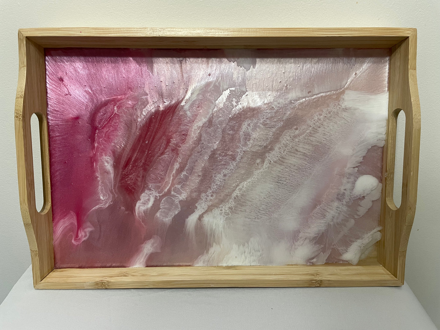 pink ocean-inspired serving tray