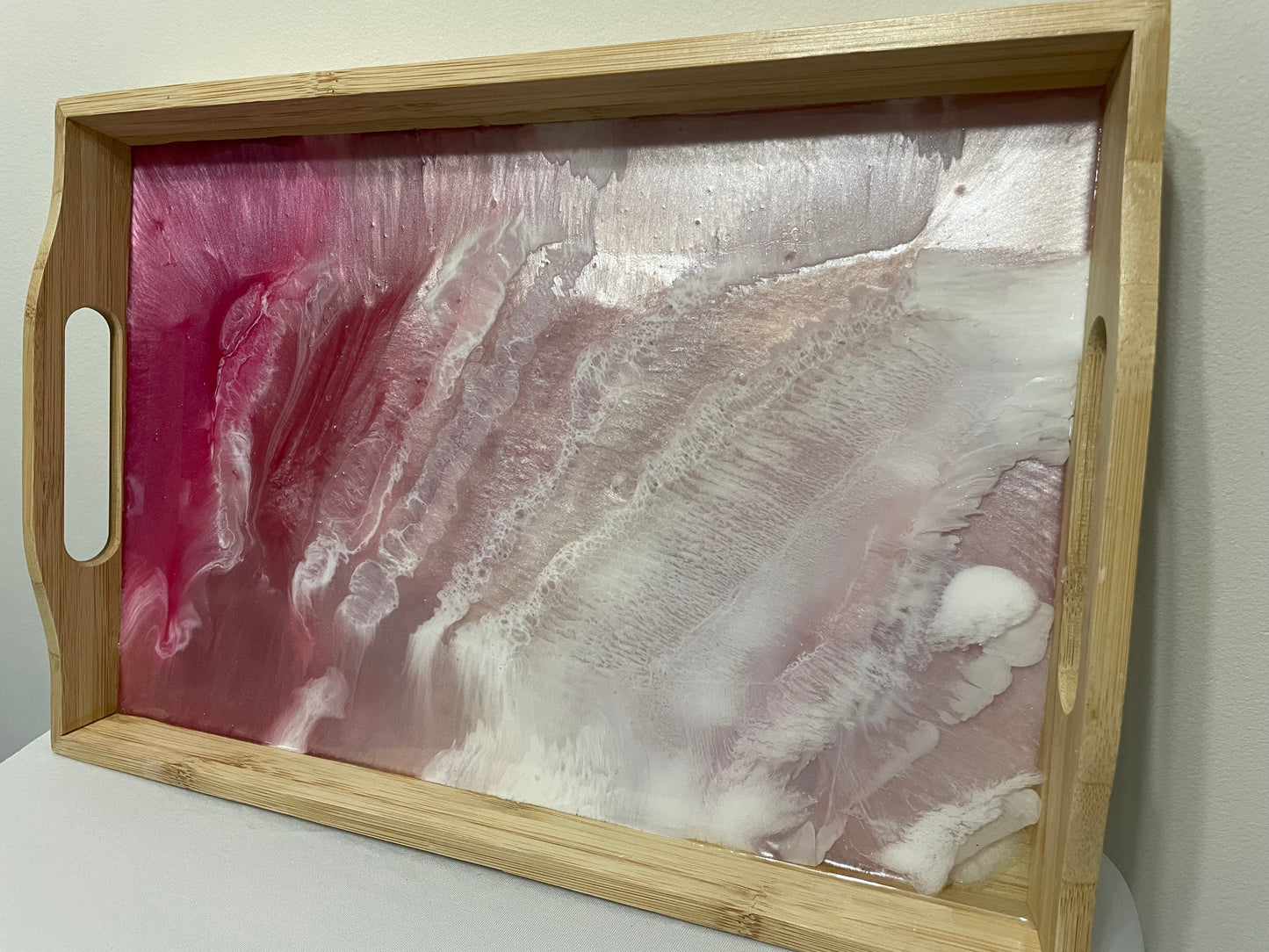 pink ocean-inspired serving tray
