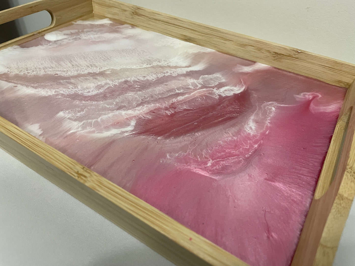 pink ocean-inspired serving tray