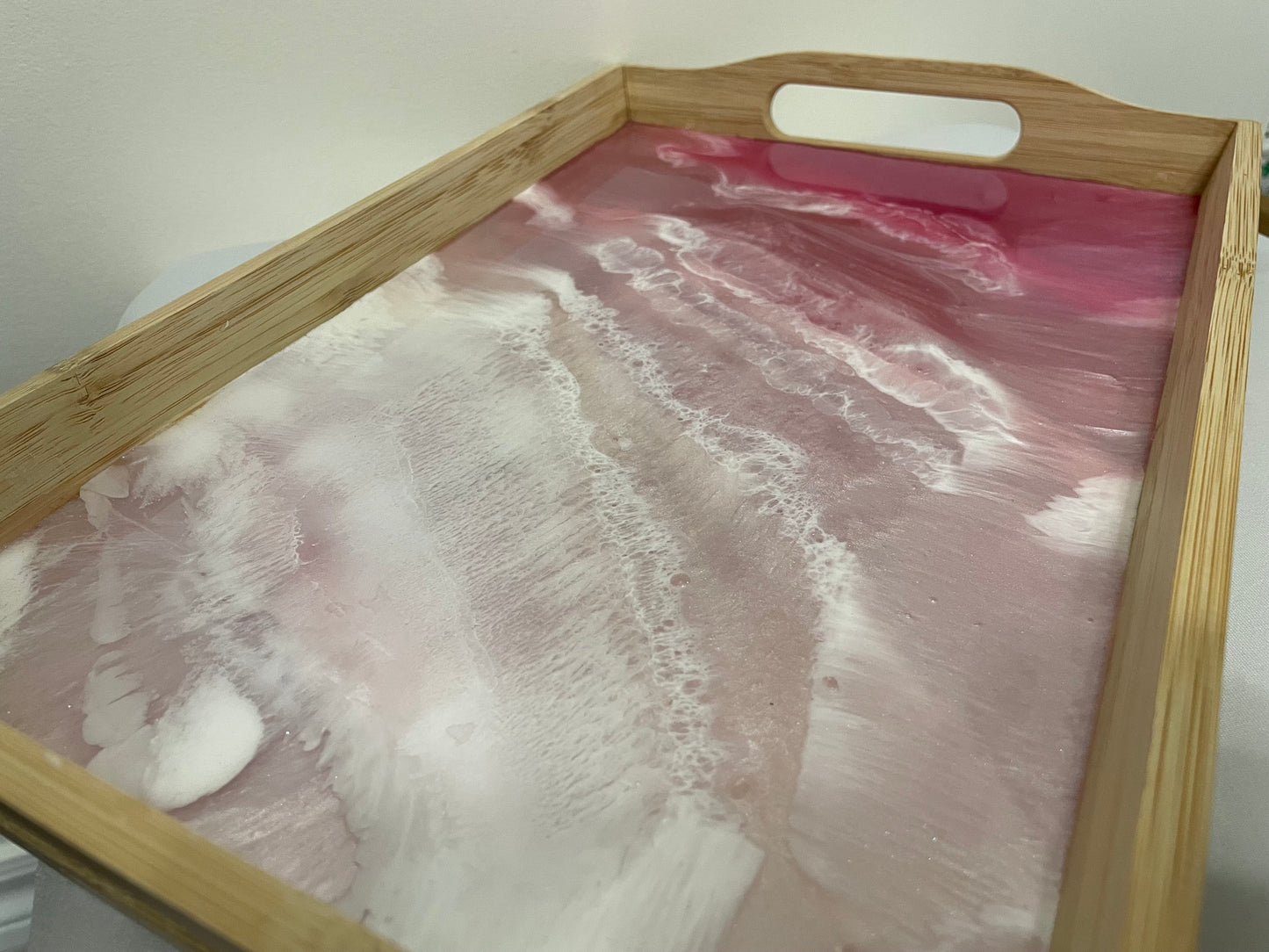 pink ocean-inspired serving tray