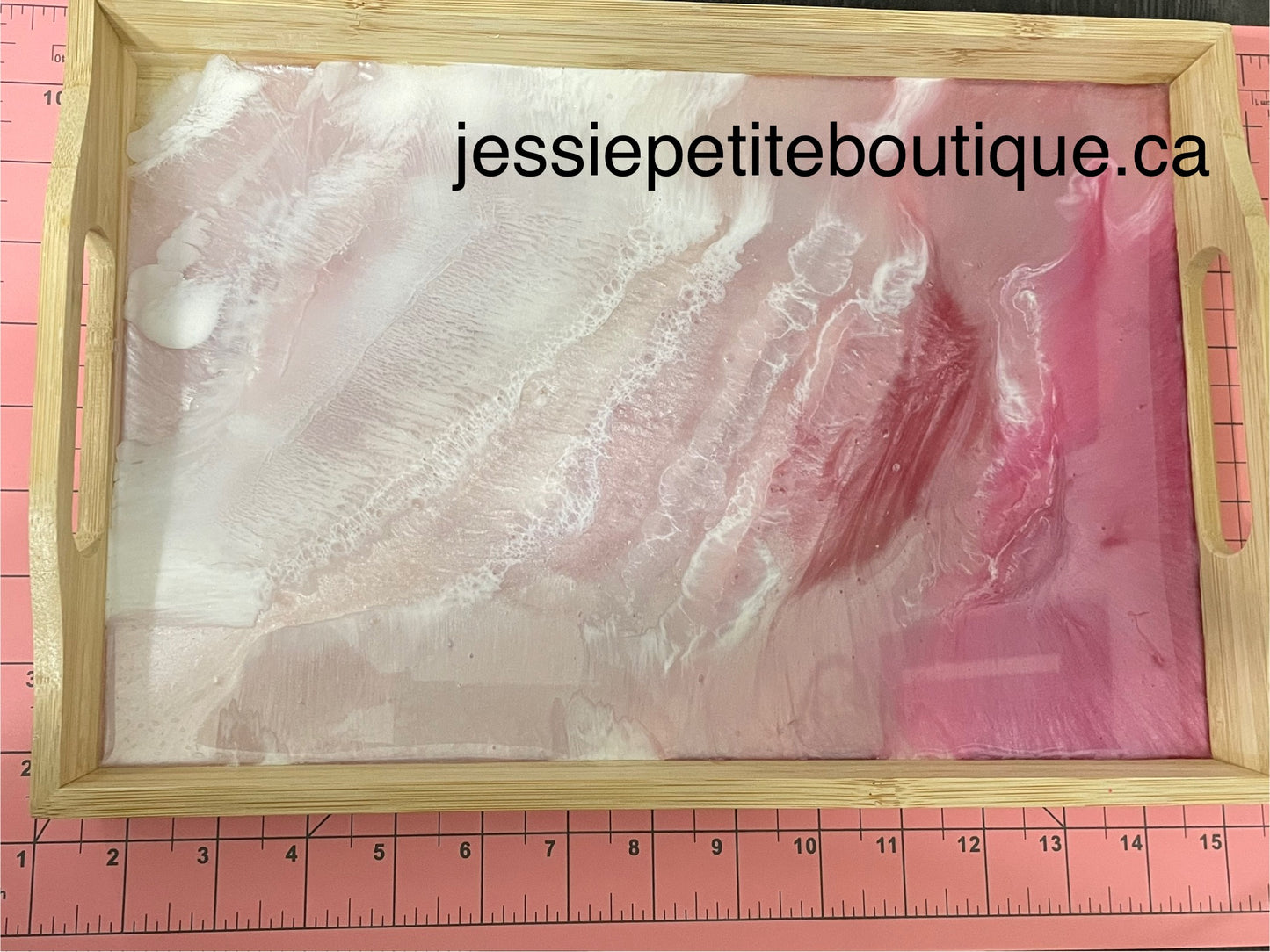 pink ocean-inspired serving tray