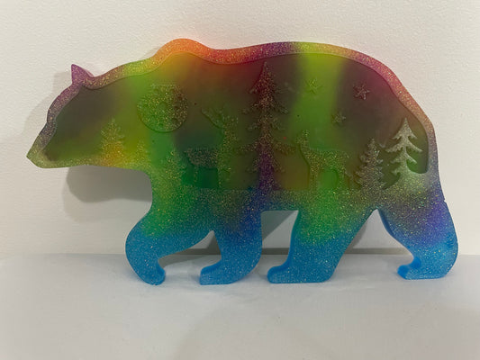 Bear Wall Decoration with Forest & Deer Design