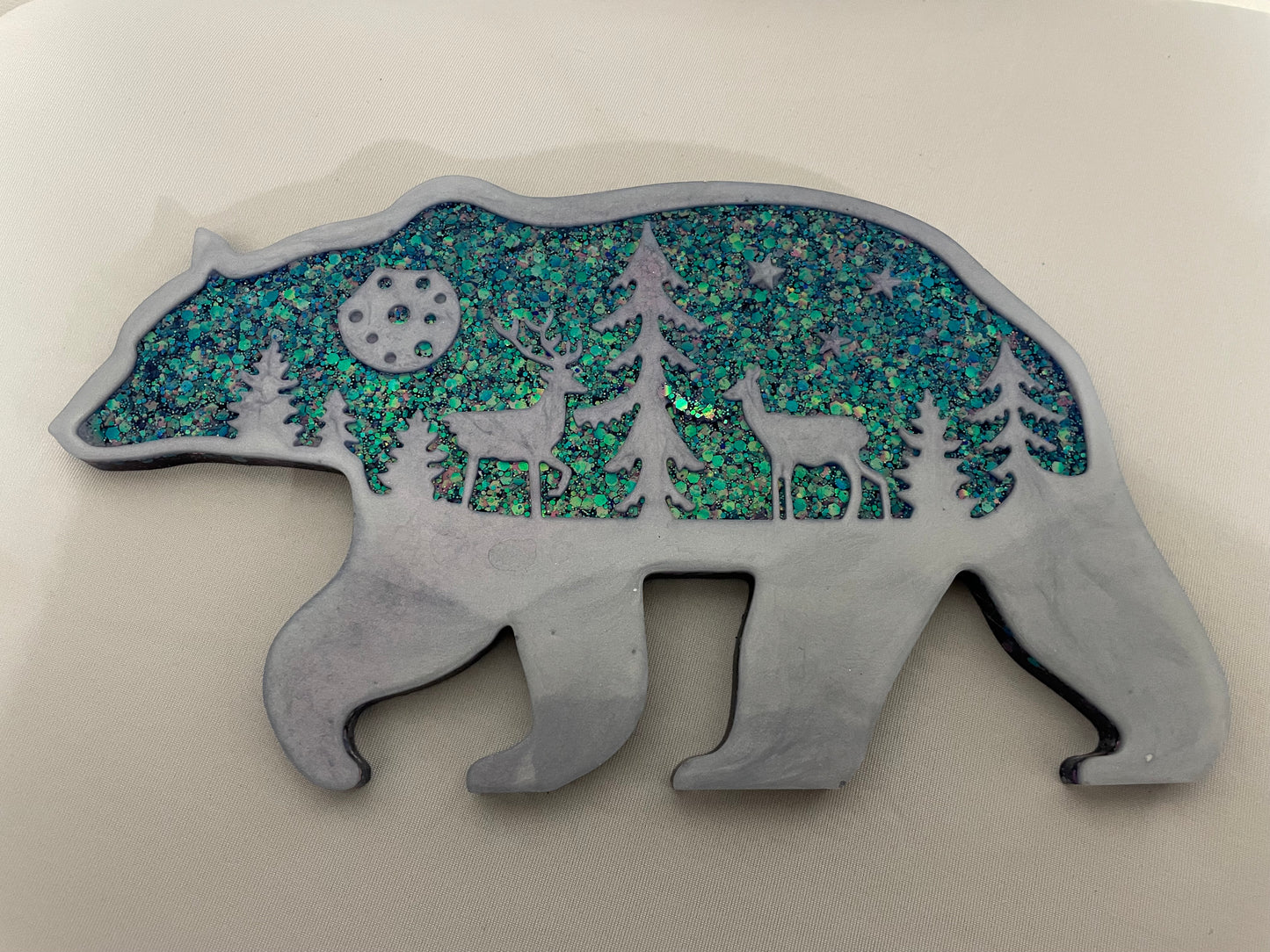 Bear Wall Decoration with Forest & Deer Design