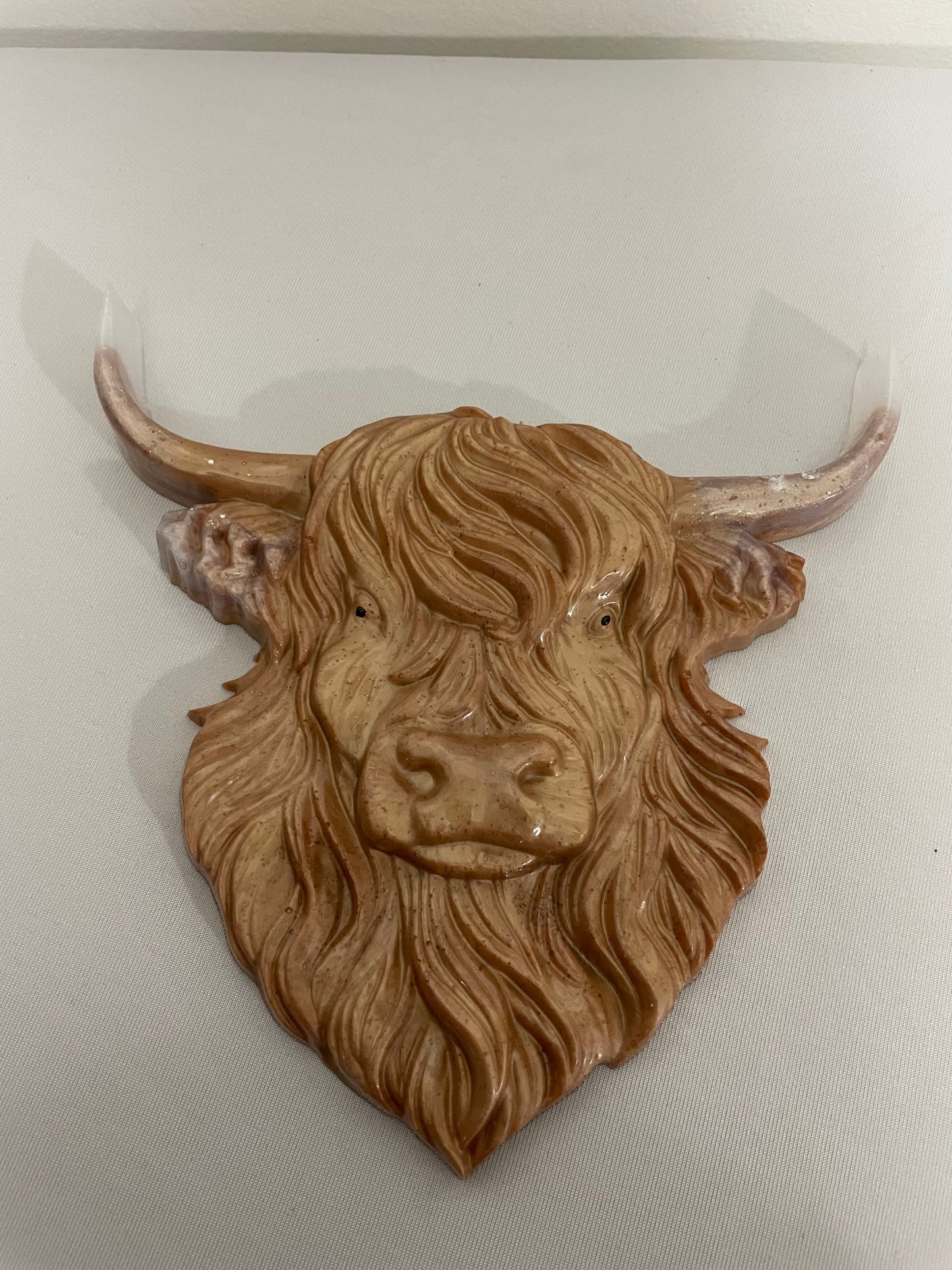 Highland Cow Resin Wall Decoration – Handcrafted Rustic Art