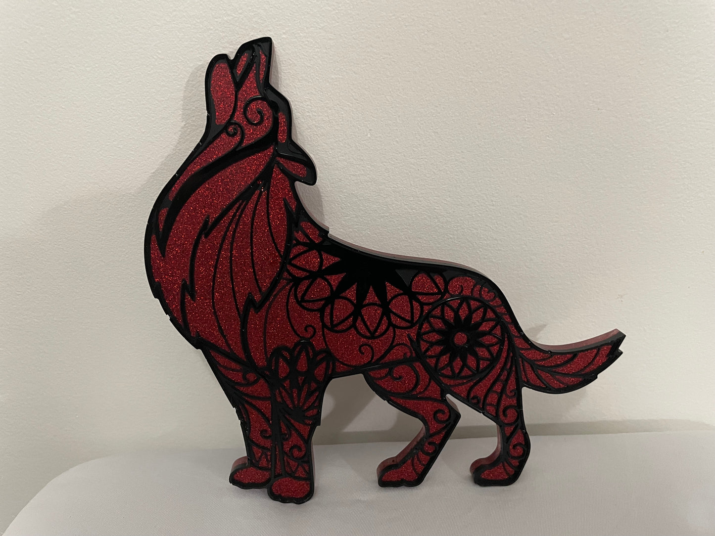 Sparkling Resin Wolf Wall Decoration
