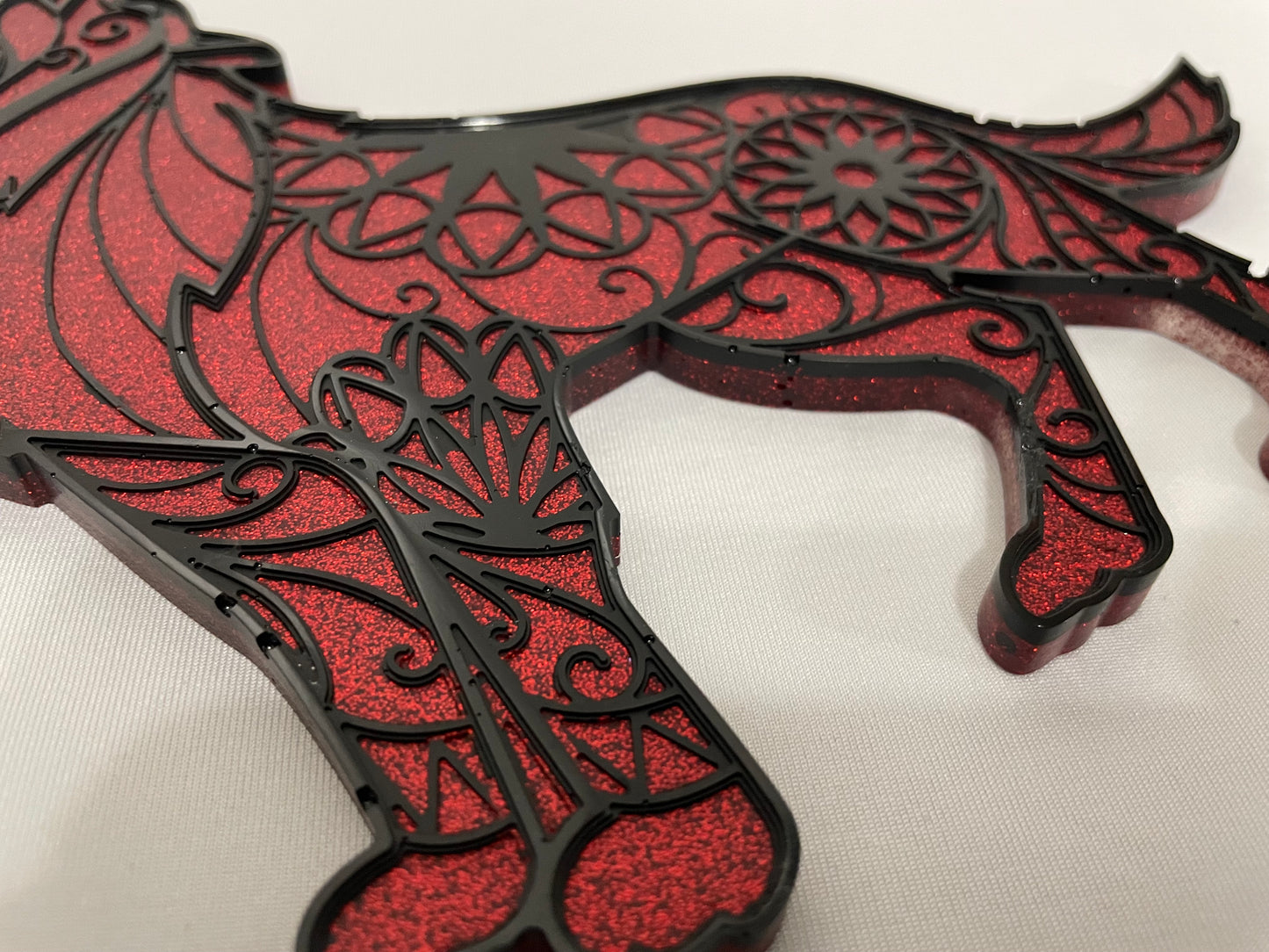 Sparkling Resin Wolf Wall Decoration