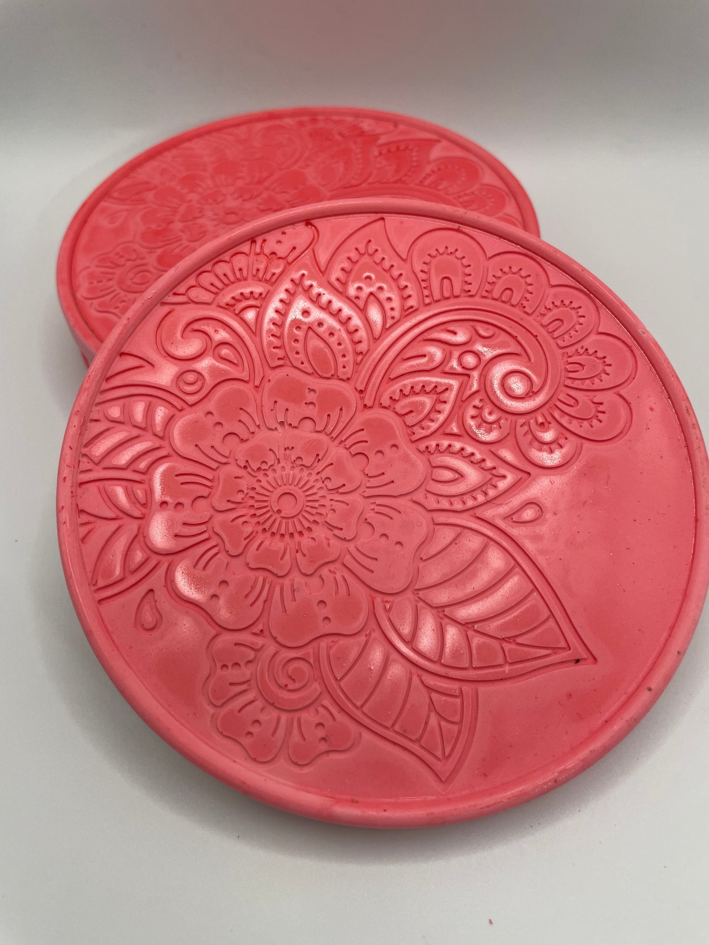 Set of 4 Pink Floral Eco-Resin Coasters