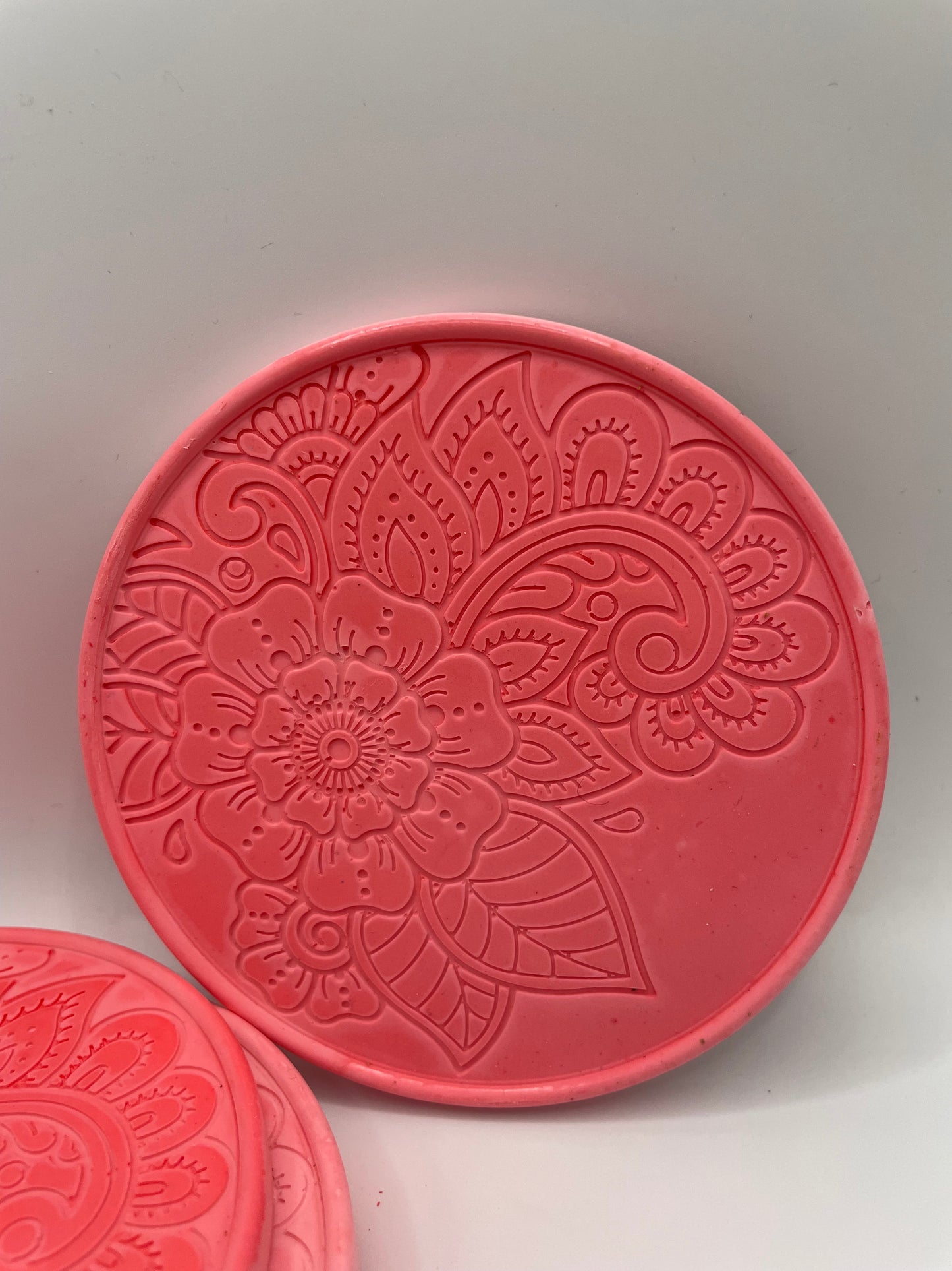 Set of 4 Pink Floral Eco-Resin Coasters