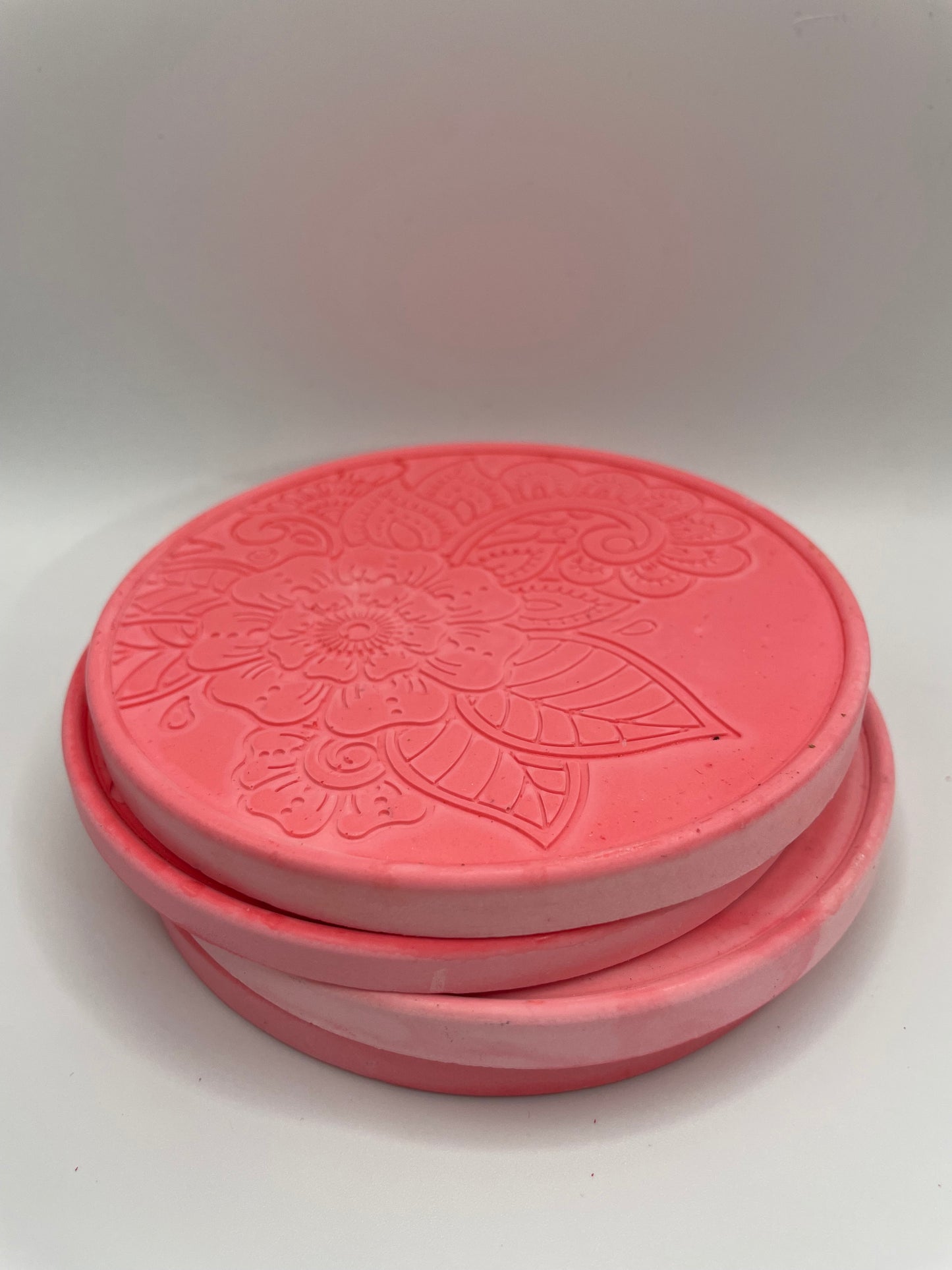 Set of 4 Pink Floral Eco-Resin Coasters