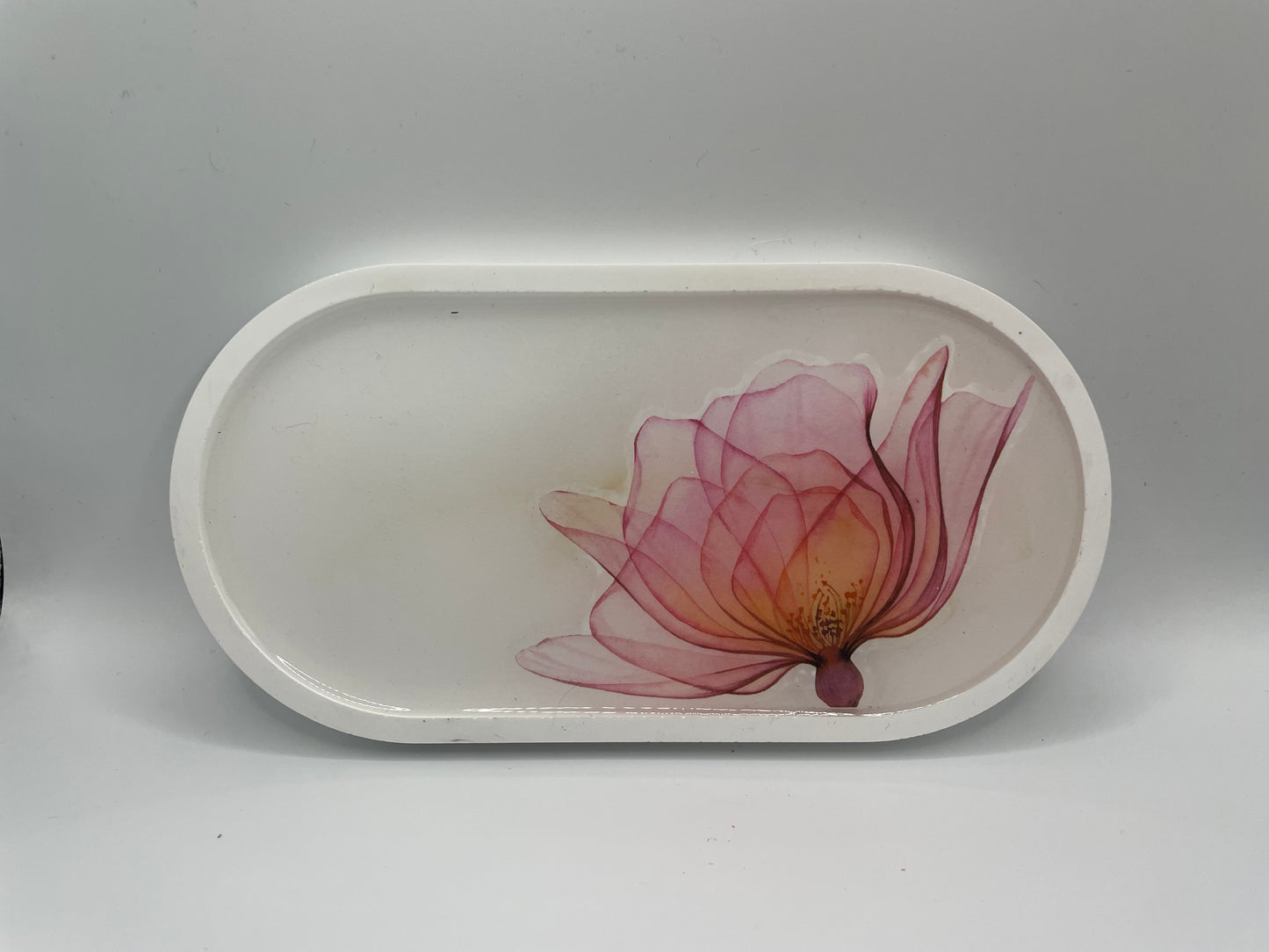 Oval Flower Tray – Handmade Eco-Resin & Resin Art
