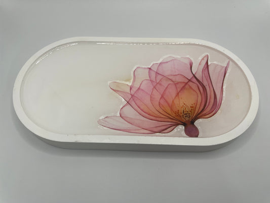 Oval Flower Tray – Handmade Eco-Resin & Resin Art