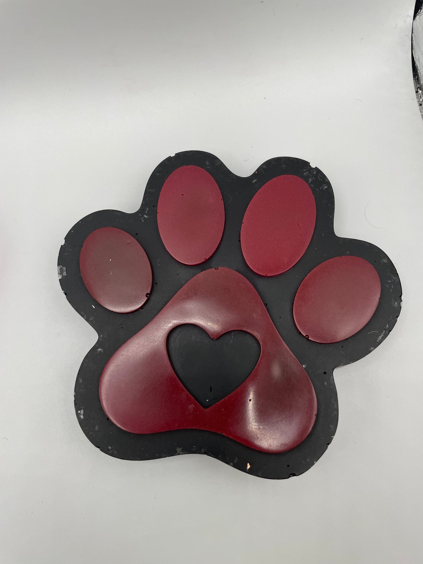 Paw Print Magnets – Sparkly Resin with Heart Design