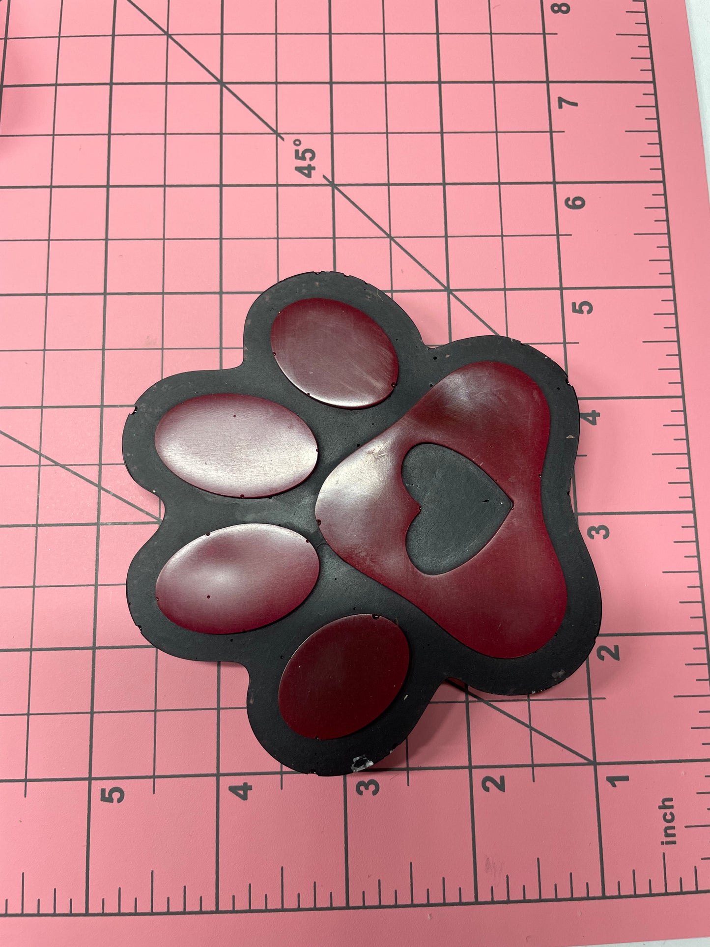 Paw Print Magnets – Sparkly Resin with Heart Design