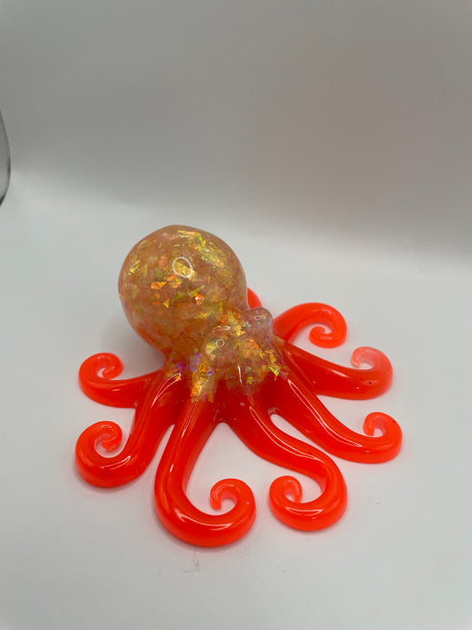Glow-in-the-Dark Octopus Figurine – Handmade Resin Art