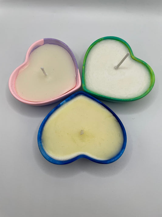 Small Heart Eco-Resin Candles – Handmade Soy Wax