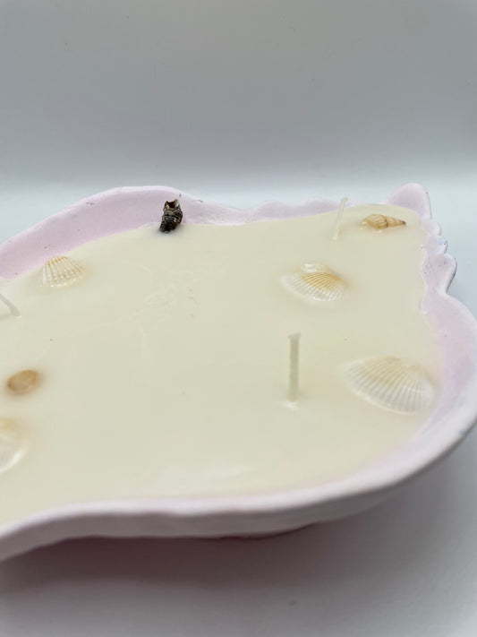 Pink Shell Eco-Resin Candle – Soy Wax with Eucalyptus Essential Oil