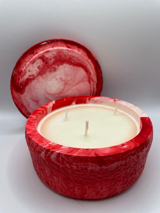 Red Eco-Resin Candle – Clean Lemon Soy Wax
