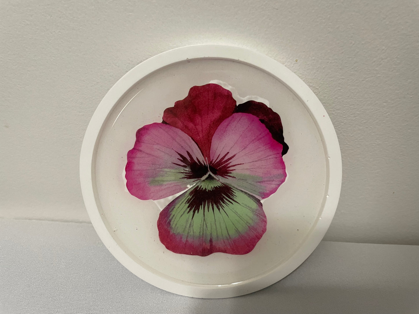 Eco Resin Coaster Set with Pansy Flowers (Set of 4)