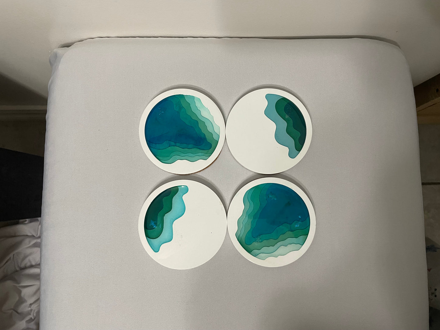 Ocean Eco Resin Coaster Set with Cork Base (Set of 4)