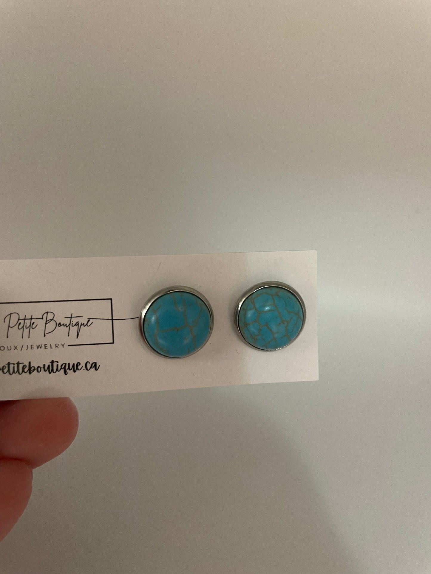 Turquoise Stud Earrings – Stainless Steel