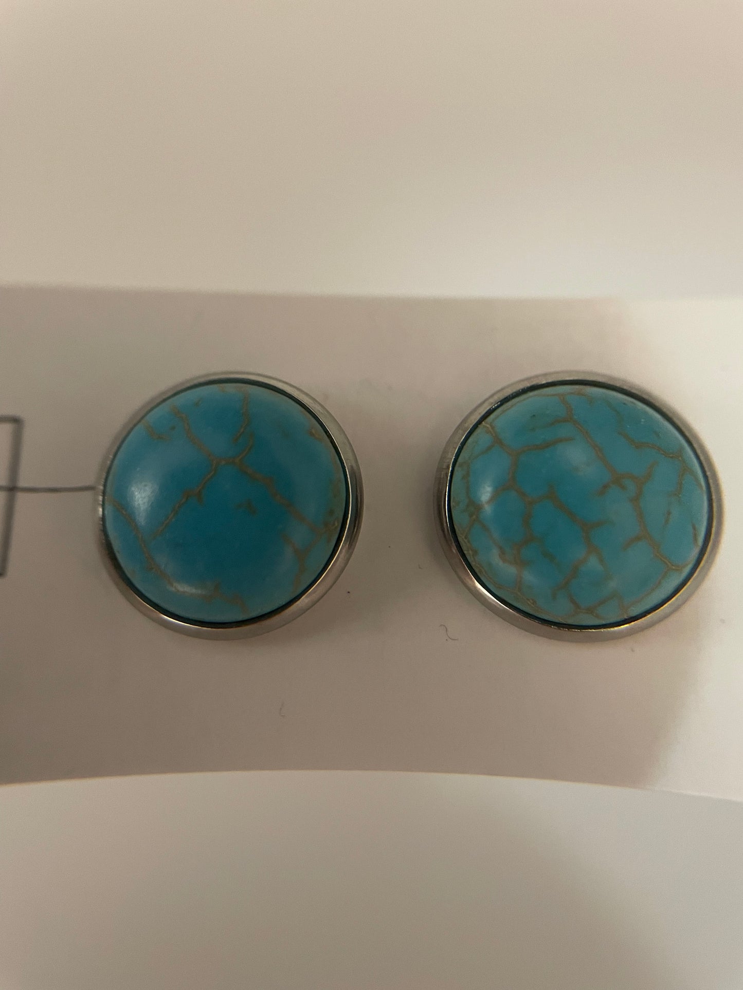 Turquoise Stud Earrings – Stainless Steel