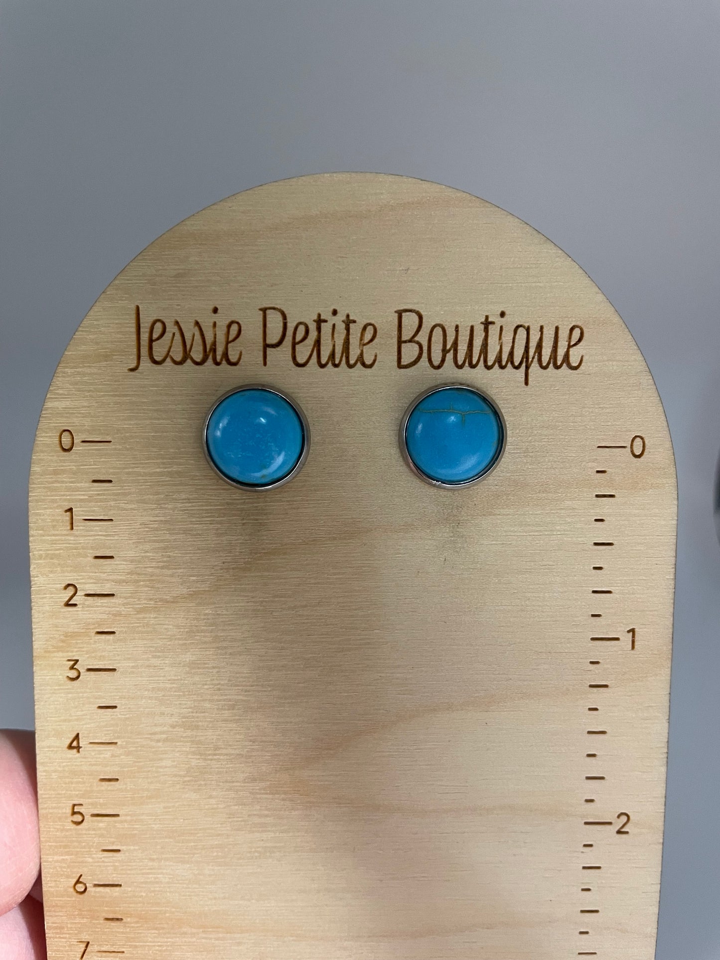 Turquoise Stud Earrings – Stainless Steel