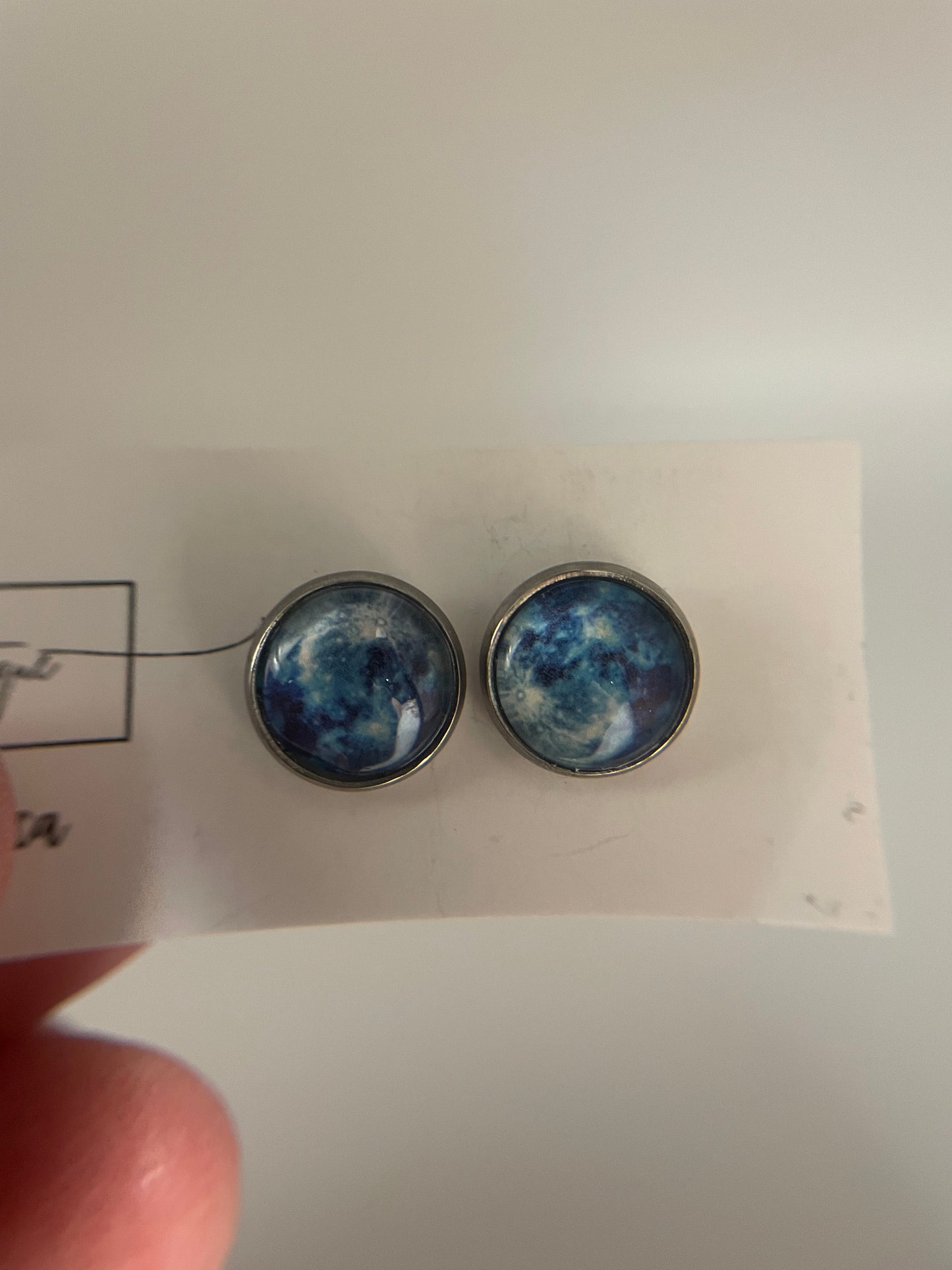 Blue Moon Stud Earrings – Stainless Steel