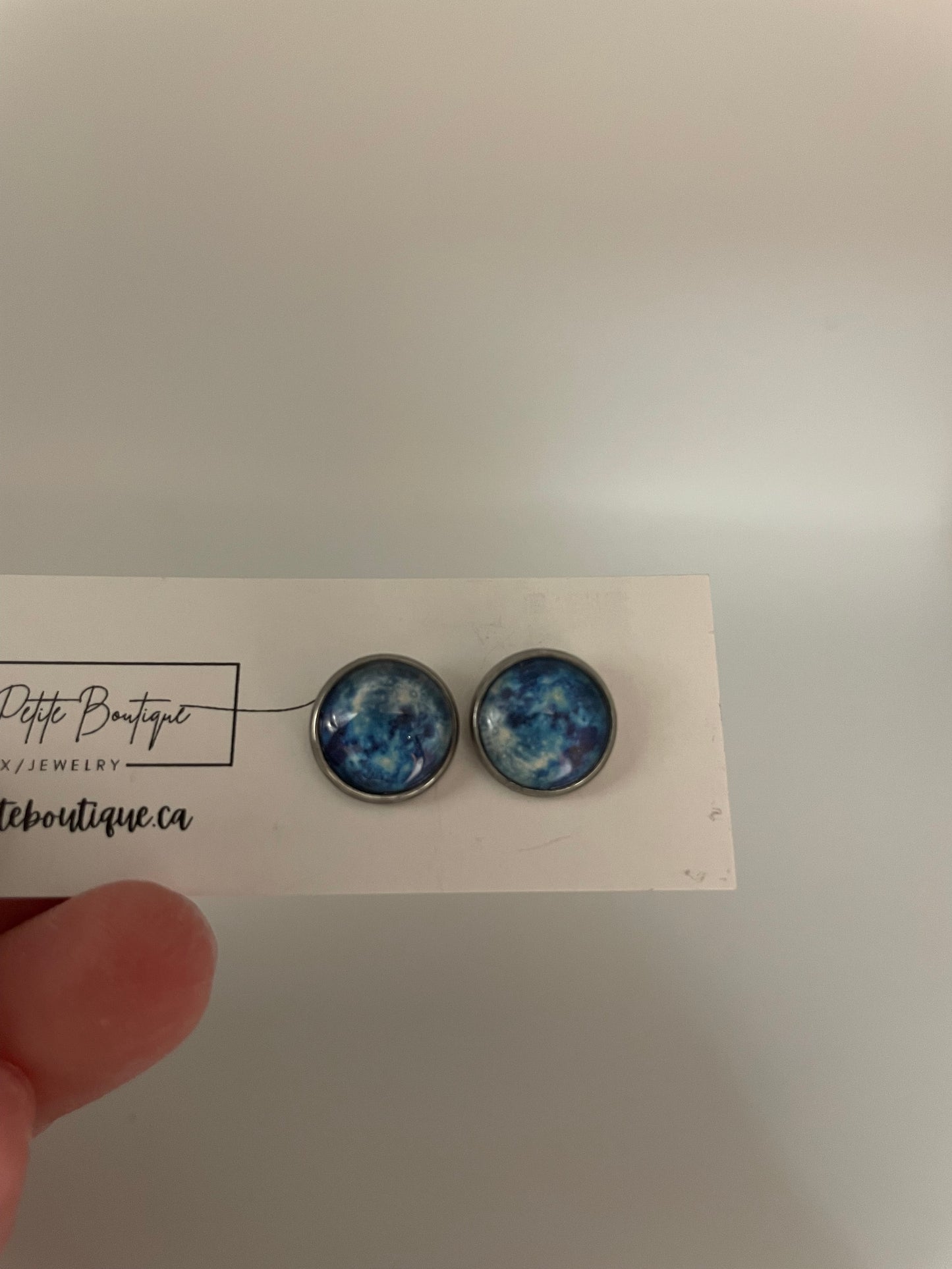 Blue Moon Stud Earrings – Stainless Steel