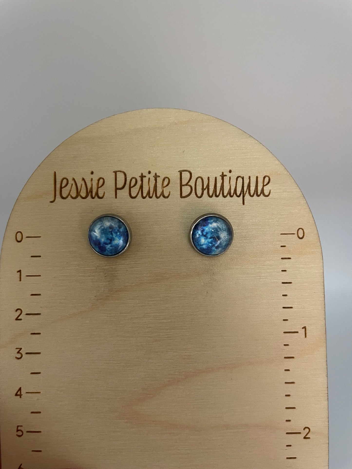 Blue Moon Stud Earrings – Stainless Steel