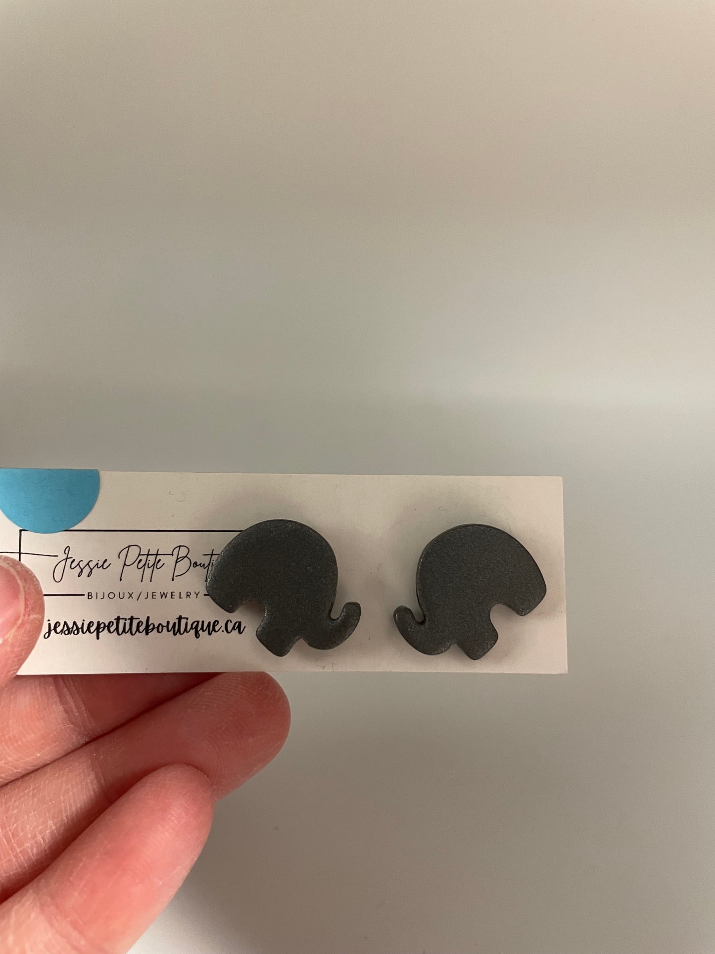 Grey Elephant Stud Earrings-Nickel Free