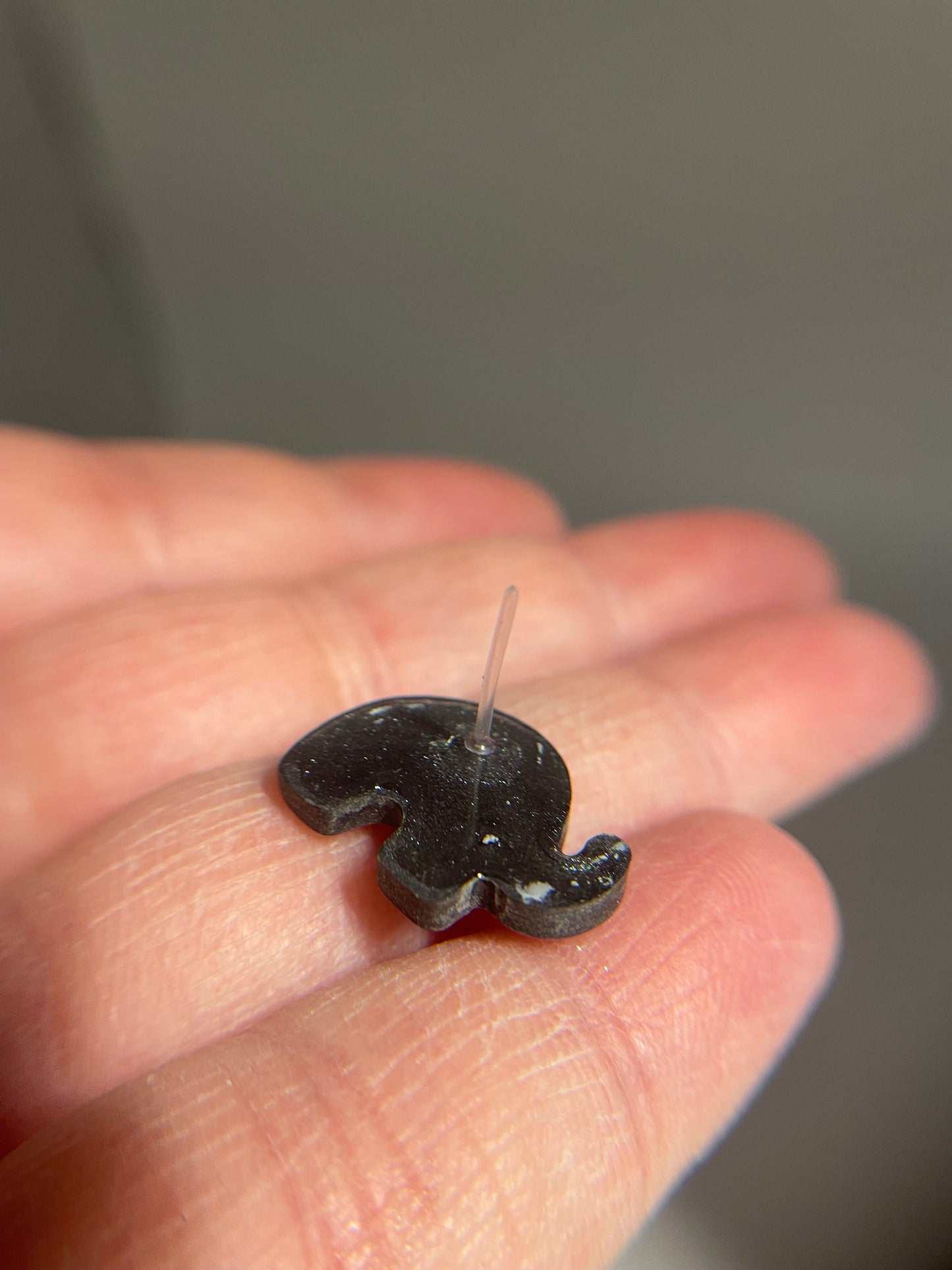 Grey Elephant Stud Earrings-Nickel Free