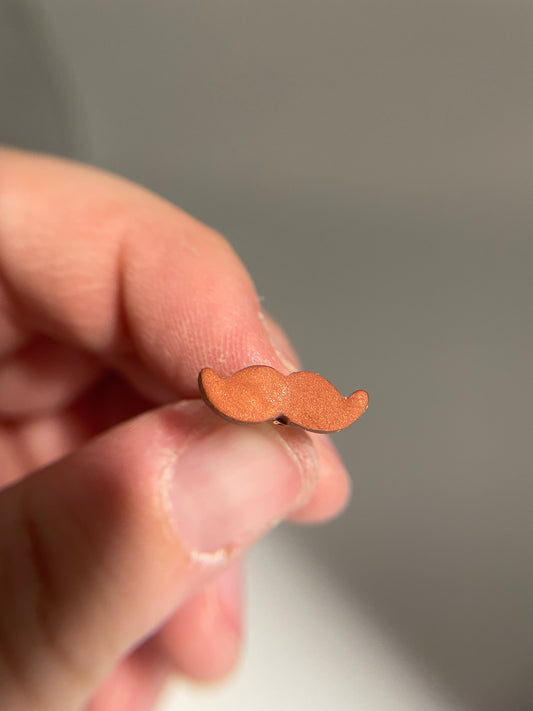 Clay Mustache Stud Earrings-Nickel Free